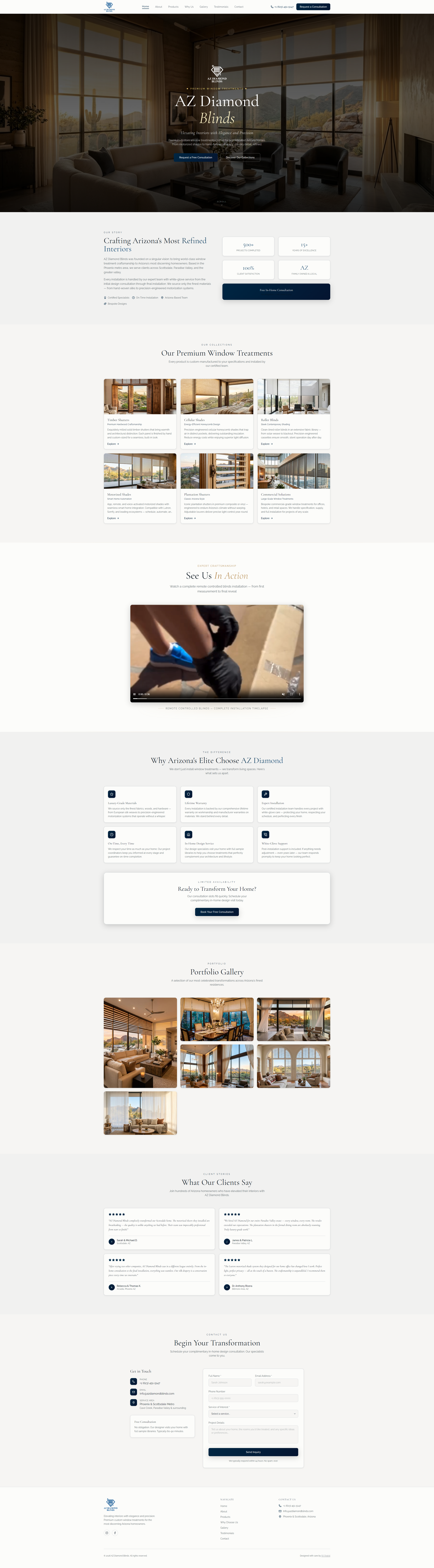 AZ Diamond Blinds — after redesign