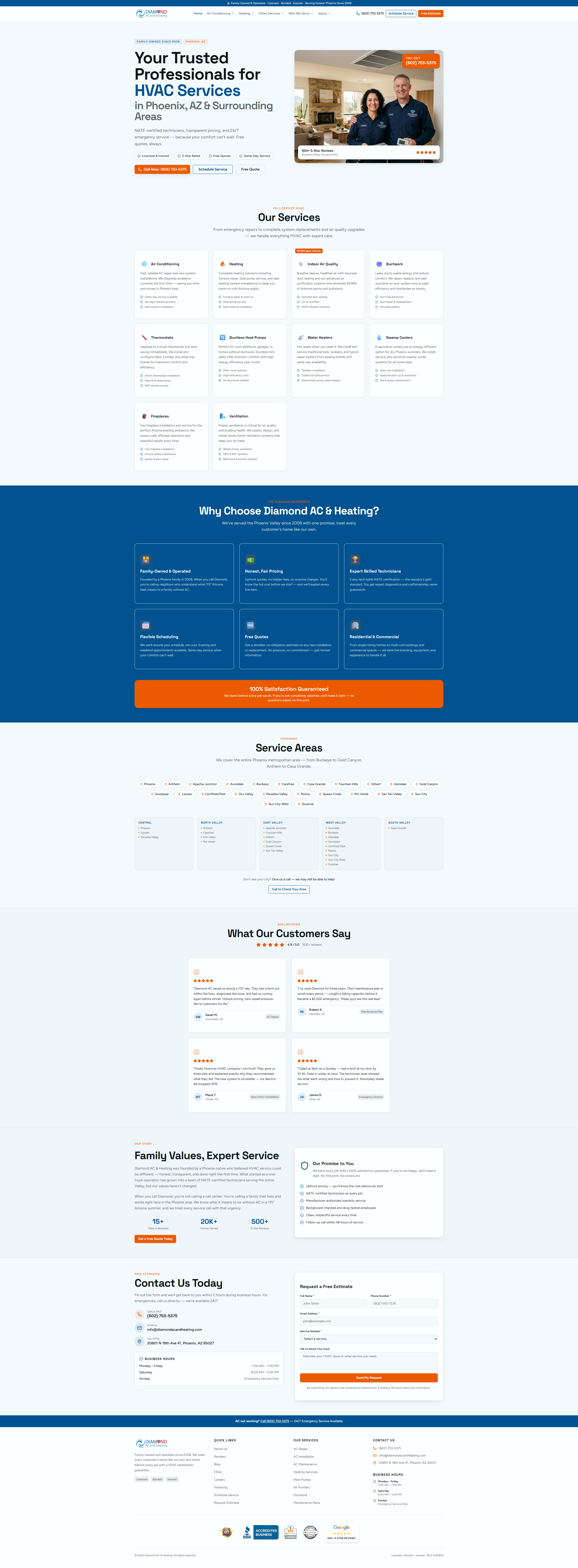 Diamond AC & Heating — after redesign